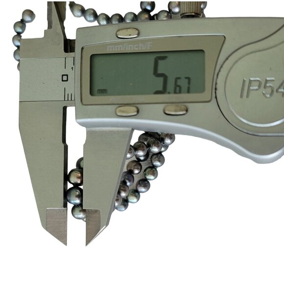 14K Yellow Gold Clasp Gray Peacock Fresh Water Knotted Pearls Strand 27"L, E864 - Picture 9 of 10